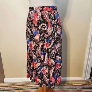 Vintage 1990s Random Sportswear Paisley Floral Midi Skirt